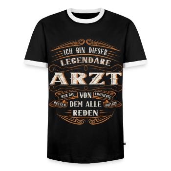 Arzt Ich bin dieser legendäre Arzt - Männer Kontrast-T-Shirt - Schwarz/Weiß - Vorne - AI Model Female 172 light (172cm) & AI Model Male 178 light (178cm)