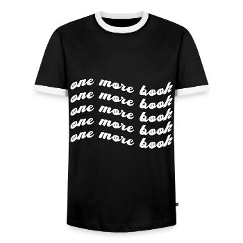 Funny One More Book Nerds Book Worm Library - Männer Kontrast-T-Shirt - Schwarz/Weiß - Vorne - AI Model Female 172 light (172cm) & AI Model Male 178 light (178cm)