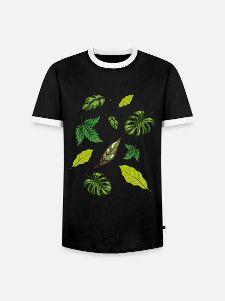 Indoor Plants Plants Leaves - Men's Ringer Shirt - black/white
