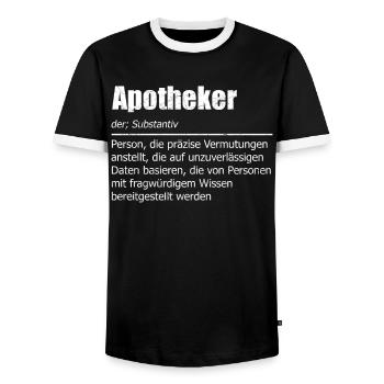 Pharmazeut Pillendreher Apotheke Apotheker - Männer Kontrast-T-Shirt - Schwarz/Weiß - Vorne - AI Model Female 172 light (172cm) & AI Model Male 178 light (178cm)