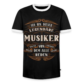 Musiker ich bin dieser legendäre Musik - Männer Kontrast-T-Shirt - Schwarz/Weiß - Vorne - AI Model Female 172 light (172cm) & AI Model Male 178 light (178cm)