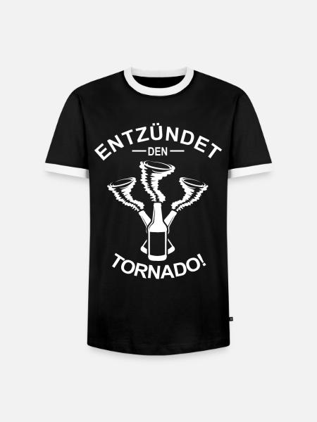 ENTZÜNDET DEN TORNADO - Männer Kontrast-T-Shirt - Schwarz/Weiß