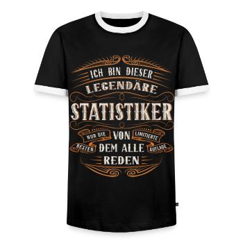 Statistiker ich bin dieser legendäre Statistik - Männer Kontrast-T-Shirt - Schwarz/Weiß - Vorne - AI Model Female 172 light (172cm) & AI Model Male 178 light (178cm)