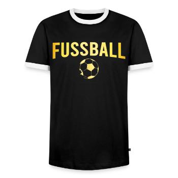 Football Football - T-shirt contrasté Homme - noir/blanc - Devant - AI Model Female 172 light (172cm) & AI Model Male 178 light (178cm)