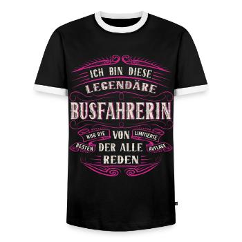 Busfahrerin ich bin dieser legendäre Busfahrer - Männer Kontrast-T-Shirt - Schwarz/Weiß - Vorne - AI Model Female 172 light (172cm) & AI Model Male 178 light (178cm)