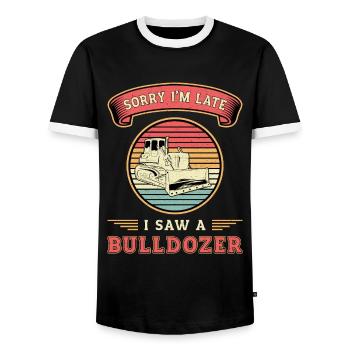 Bulldozer Construction Worker Gift - T-shirt contrasté Homme - noir/blanc - Devant - AI Model Female 172 light (172cm) & AI Model Male 178 light (178cm)