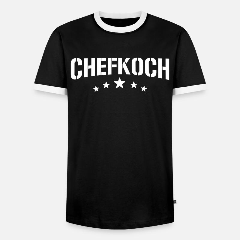 Chefkoch - Männer Kontrast-T-Shirt - Schwarz/Weiß