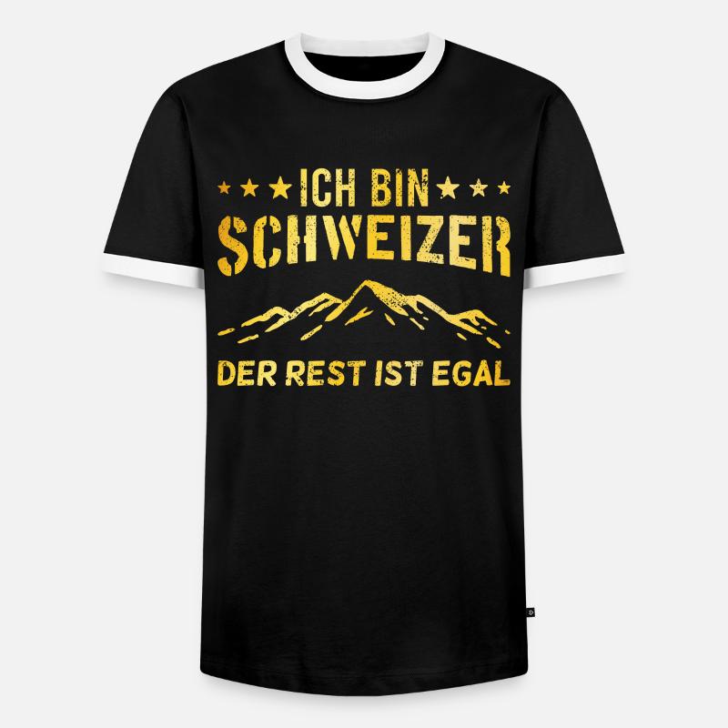 stolzer Schweizer Spruch - Männer Kontrast-T-Shirt - Schwarz/Weiß