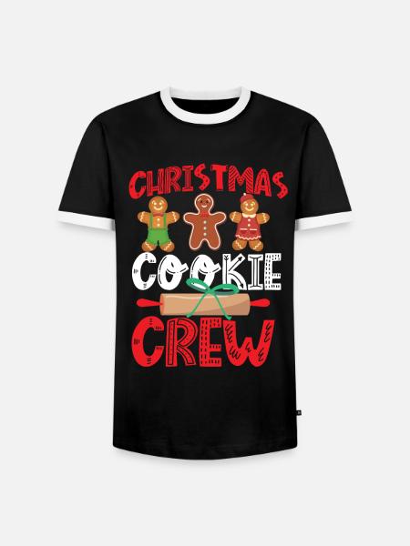 Bake Baking Christmas Cookie - Men's Ringer Shirt - black/white