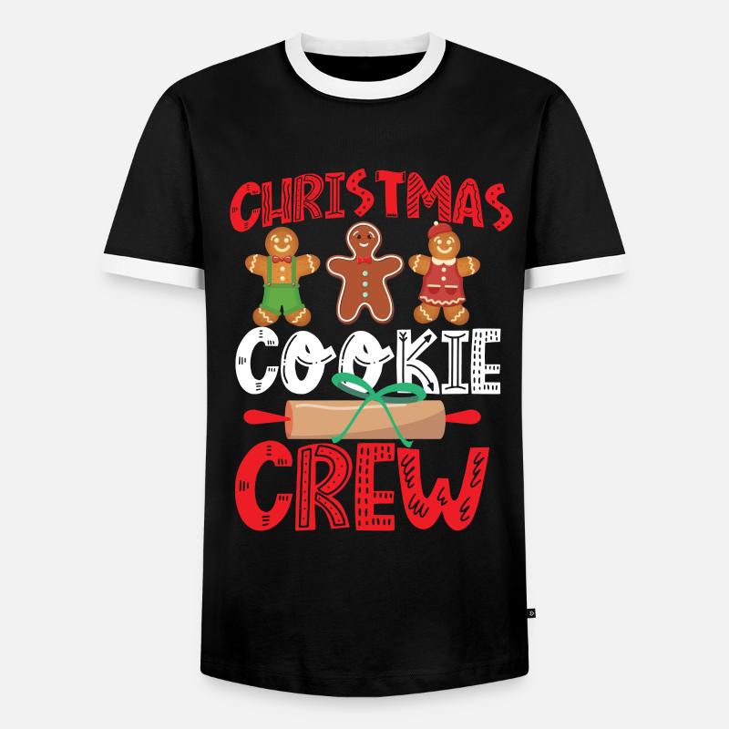 Bake Baking Christmas Cookie - Men's Ringer Shirt - black/white