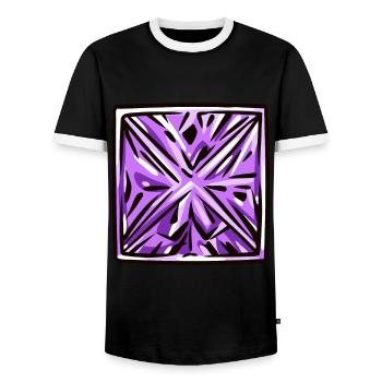 Pierre précieuse de diamant - T-shirt contrasté Homme - noir/blanc - Devant - AI Model Female 172 light (172cm) & AI Model Male 178 light (178cm)