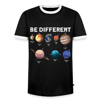 Soyez différent - Venus Planet Solar System - T-shirt contrasté Homme - noir/blanc - Devant - AI Model Female 172 light (172cm) & AI Model Male 178 light (178cm)