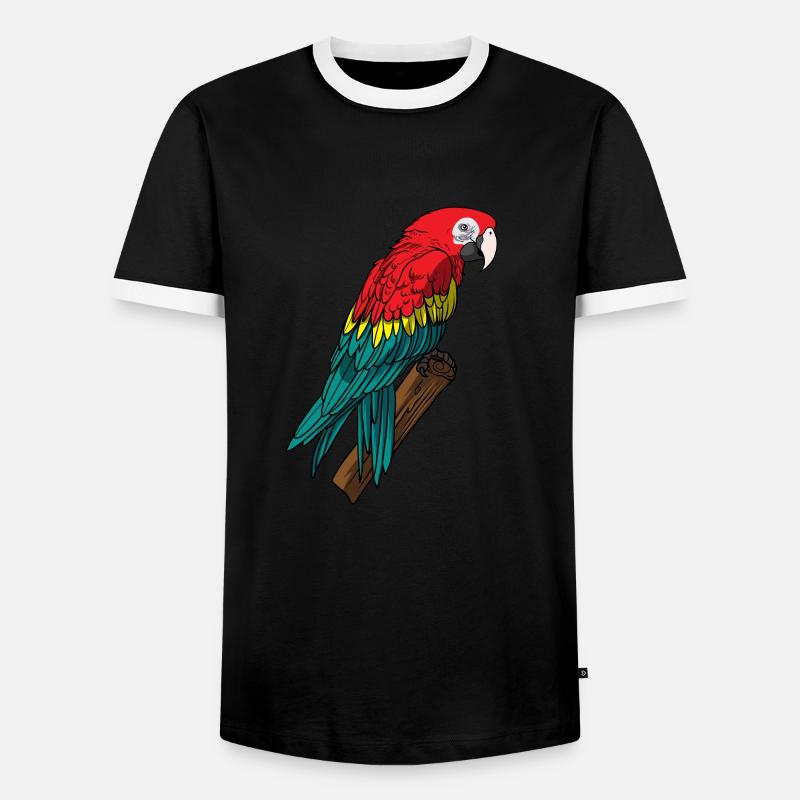 Parrot - Men's Ringer Shirt - black/white