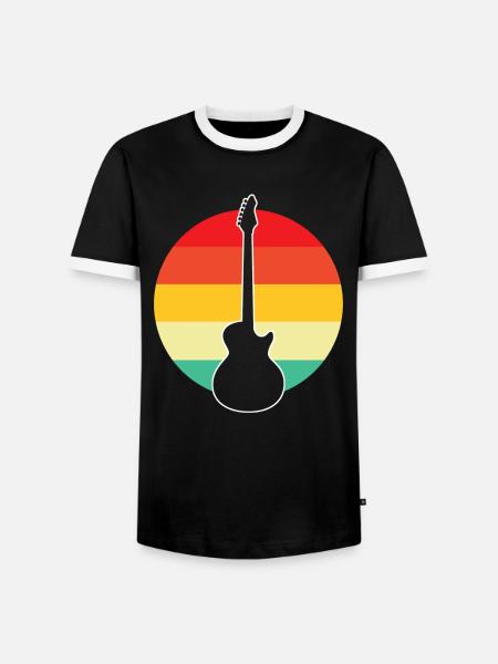 E Gitarre Retro - Männer Kontrast-T-Shirt - Schwarz/Weiß