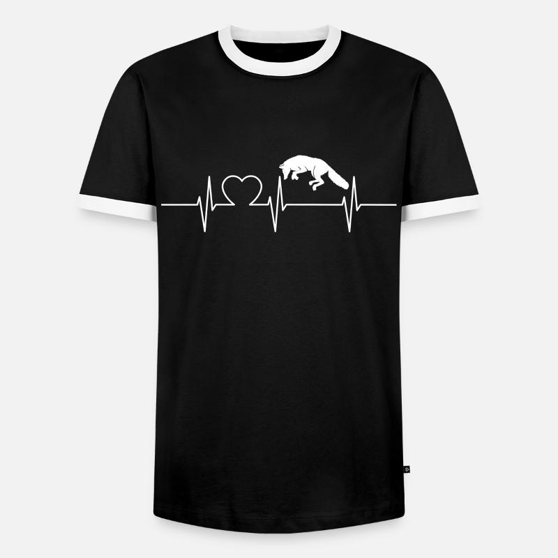 Arctic Fox Foxes Animals Fox - Men's Ringer Shirt - black/white