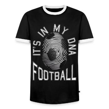 It's In My DNA Football - Männer Kontrast-T-Shirt - Schwarz/Weiß - Vorne - AI Model Female 172 light (172cm) & AI Model Male 178 light (178cm)