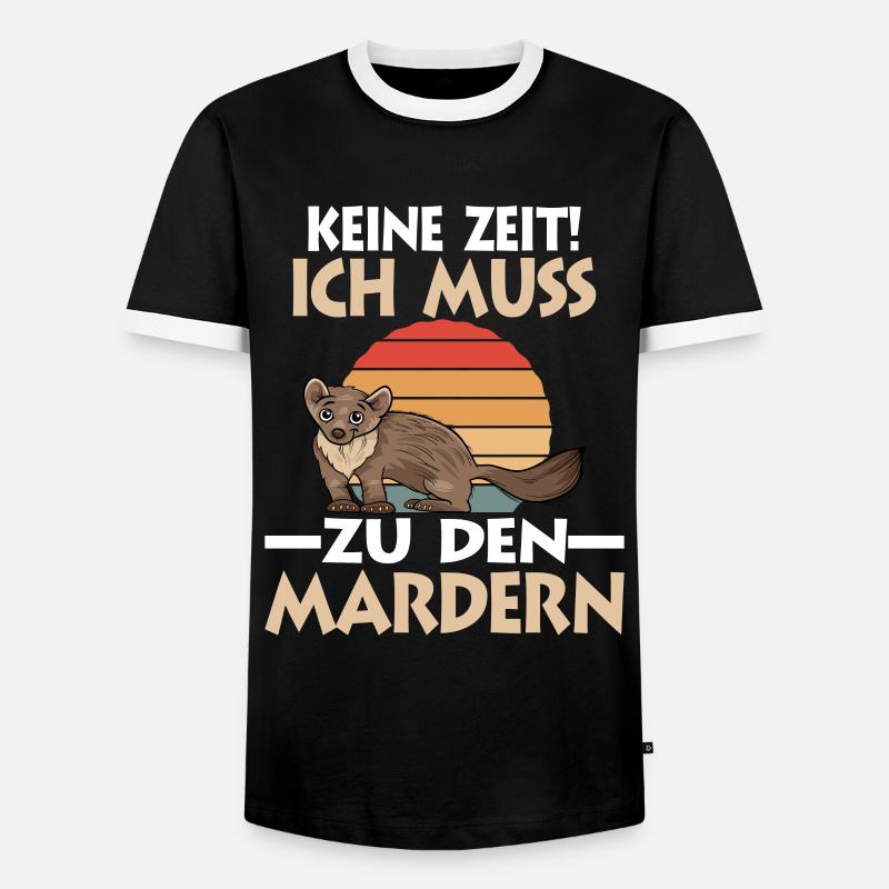 Marder - Männer Kontrast-T-Shirt - Schwarz/Weiß