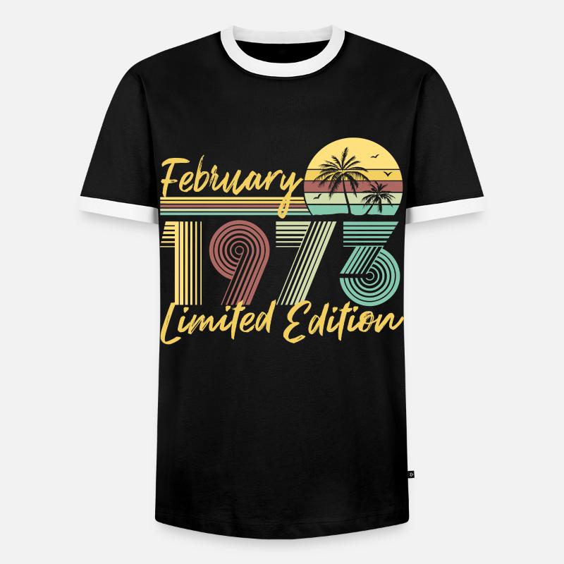 February 1973 Limited Edition - Men's Ringer Shirt - black/white