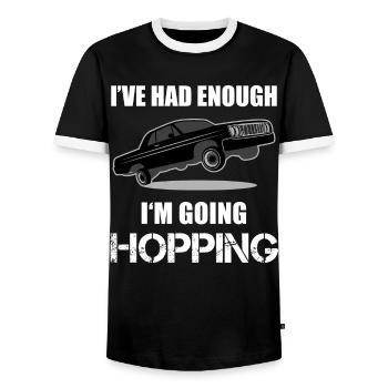 Lowrider Jumpcar Auto Lustiger Spruch Geschenk - Männer Kontrast-T-Shirt - Schwarz/Weiß - Vorne - AI Model Female 172 light (172cm) & AI Model Male 178 light (178cm)
