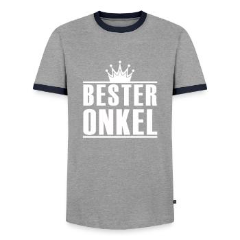 Bester Onkel - Männer Kontrast-T-Shirt - Grau/Navy  - Vorne - AI Model Female 172 light (172cm) & AI Model Male 178 light (178cm)