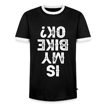 Drôle est mon vélo Ok Amateur de VTT Cycliste - T-shirt contrasté Homme - noir/blanc - Devant - AI Model Female 172 light (172cm) & AI Model Male 178 light (178cm)