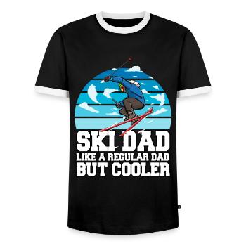 Skiing Ski Dad Like A Regular Dad But Cooler - Männer Kontrast-T-Shirt - Schwarz/Weiß - Vorne - AI Model Female 172 light (172cm) & AI Model Male 178 light (178cm)