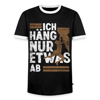 Ich Häng Nur Etwas Ab Bouldern - Männer Kontrast-T-Shirt - Schwarz/Weiß - Vorne - AI Model Female 172 light (172cm) & AI Model Male 178 light (178cm)