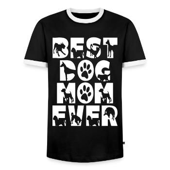 Best Dog Mom Ever. Dogmother Geburtstag Hunde Mama - Männer Kontrast-T-Shirt - Schwarz/Weiß - Vorne - AI Model Female 172 light (172cm) & AI Model Male 178 light (178cm)