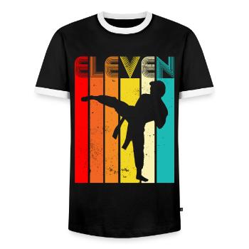 Eleven Days And Makes Fight for Freedom Sunset Mind - Men's Ringer Shirt - black/white - Front - AI Model Female 172 light (172cm) & AI Model Male 178 light (178cm)