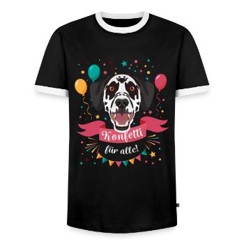 Dalmatiner Karneval Fasching - Männer Kontrast-T-Shirt - Schwarz/Weiß - Vorne - AI Model Female 172 light (172cm) & AI Model Male 178 light (178cm)