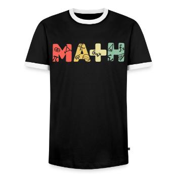 Professeur de mathématiques Mathématicien Professeur de mathématiques Mathématiques - T-shirt contrasté Homme - noir/blanc - Devant - AI Model Female 172 light (172cm) & AI Model Male 178 light (178cm)