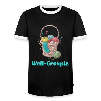 Tricoter - T-shirt contrasté Homme - noir/blanc - Devant - AI Model Female 172 light (172cm) & AI Model Male 178 light (178cm)