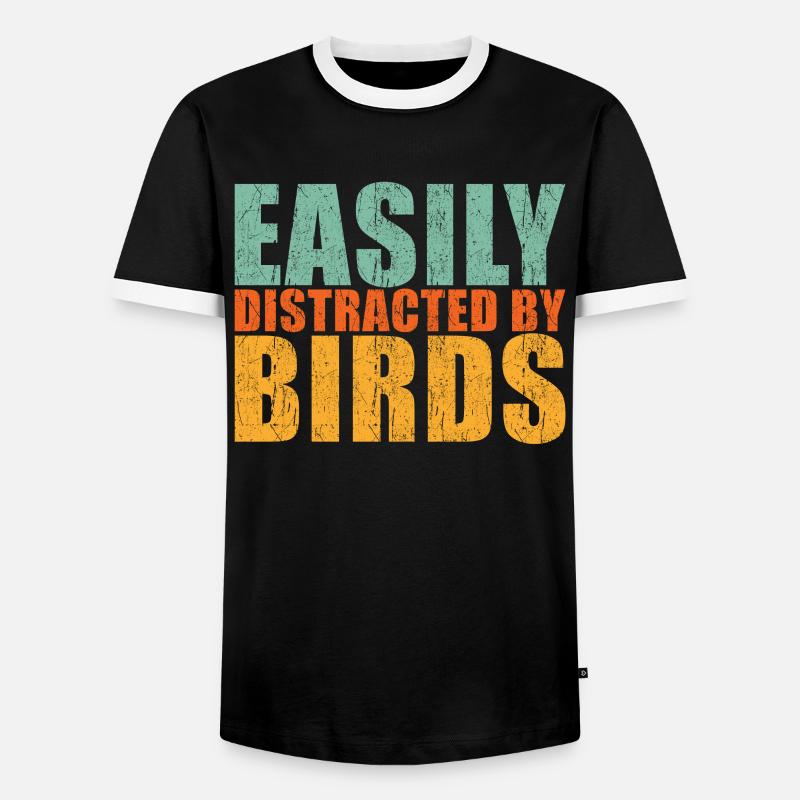 Vogel - Männer Kontrast-T-Shirt - Schwarz/Weiß