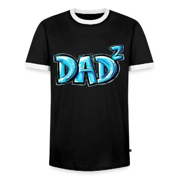 Pregnancy Announcement Dad second time 2 Children - Men's Ringer Shirt - black/white - Front - AI Model Female 172 light (172cm) & AI Model Male 178 light (178cm)