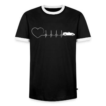 Idée cadeau de Pâques CONVERTIBLE pour mère et père - T-shirt contrasté Homme - noir/blanc - Devant - AI Model Female 172 light (172cm) & AI Model Male 178 light (178cm)