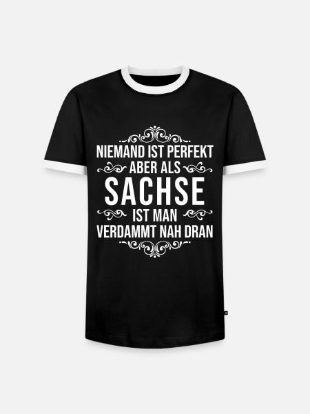 Sachsen Sachse Geschenk Spruch - Männer Kontrast-T-Shirt - Schwarz/Weiß