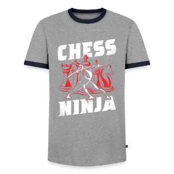 Chess Player Chess Piece Vintage - Männer Kontrast-T-Shirt - Grau/Navy  - Vorne - AI Model Female 172 light (172cm) & AI Model Male 178 light (178cm)
