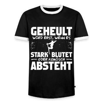 Skifahrer Skipiste Lustiger Spruch Geschenk - Männer Kontrast-T-Shirt - Schwarz/Weiß - Vorne - AI Model Female 172 light (172cm) & AI Model Male 178 light (178cm)