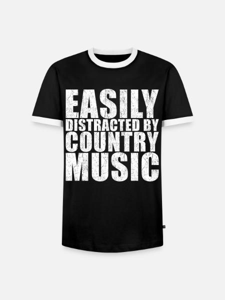 Country Music - Men's Ringer Shirt - black/white