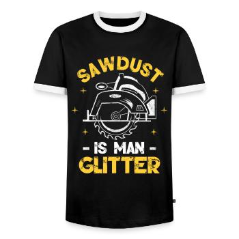 La sciure de bois est l’homme glitter - T-shirt contrasté Homme - noir/blanc - Devant - AI Model Female 172 light (172cm) & AI Model Male 178 light (178cm)