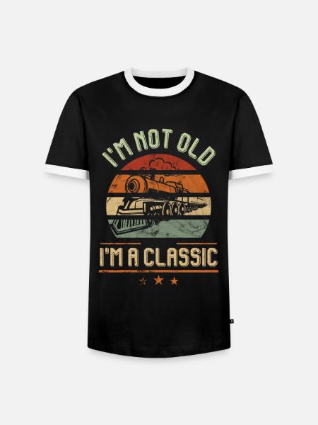 Railwayman's Birthday - Men's Ringer Shirt - black/white