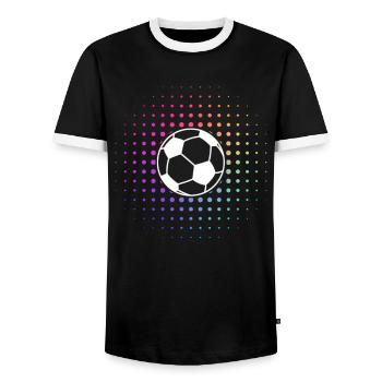 cooles Fußball Logo - Männer Kontrast-T-Shirt - Schwarz/Weiß - Vorne - AI Model Female 172 light (172cm) & AI Model Male 178 light (178cm)
