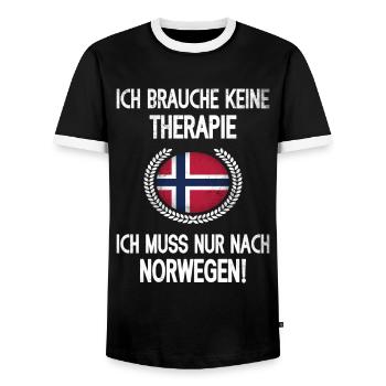 Norwegen Spruch Norwegische Flagge - Männer Kontrast-T-Shirt - Schwarz/Weiß - Vorne - AI Model Female 172 light (172cm) & AI Model Male 178 light (178cm)