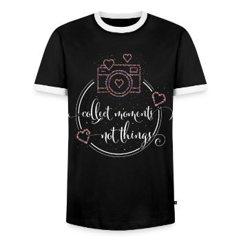 Photographer Photography Camera Photographer - Men's Ringer Shirt - black/white - Front - AI Model Female 172 light (172cm) & AI Model Male 178 light (178cm)