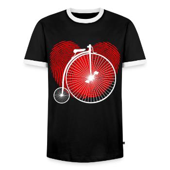 HIGH WHEEL - Männer Kontrast-T-Shirt - Schwarz/Weiß - Vorne - AI Model Female 172 light (172cm) & AI Model Male 178 light (178cm)
