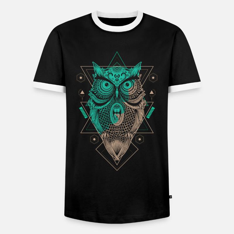 Eule Eulen Fan Lieblingstier Eule - Männer Kontrast-T-Shirt - Schwarz/Weiß