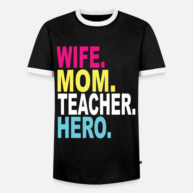 Kone Mor Lærer Hero - Herre kontrast-T-shirt - sort/hvid