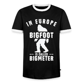 Bigfoot Sasquatch Yeti - Männer Kontrast-T-Shirt - Schwarz/Weiß - Vorne - AI Model Female 172 light (172cm) & AI Model Male 178 light (178cm)