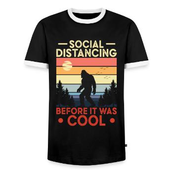 Bigfoot Sasquatch Yeti - Männer Kontrast-T-Shirt - Schwarz/Weiß - Vorne - AI Model Female 172 light (172cm) & AI Model Male 178 light (178cm)