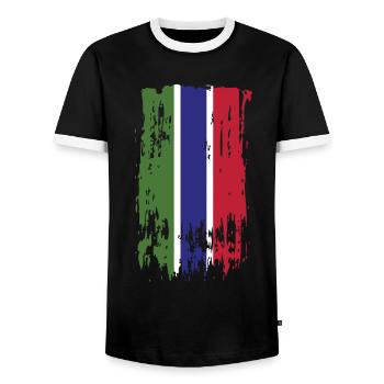 Gambie Gambie Gambie - T-shirt contrasté Homme - noir/blanc - Devant - AI Model Female 172 light (172cm) & AI Model Male 178 light (178cm)